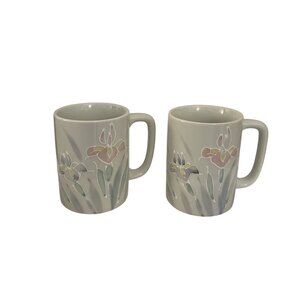 Otagiri Floral Lite Hand Painted Coffee Mugs Set Of 2